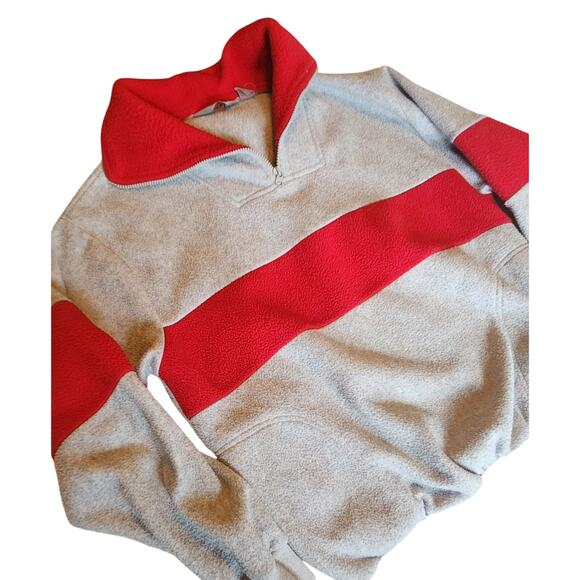 Ted Mcgill Fleece Sweatshirt Mens XL Blockcore Grey 3/4 zip 90s Vintage - Picture 2 of 5